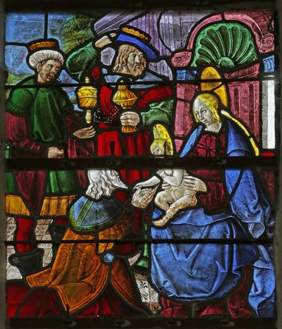 Window depicting the Adoration of the Magi by French School